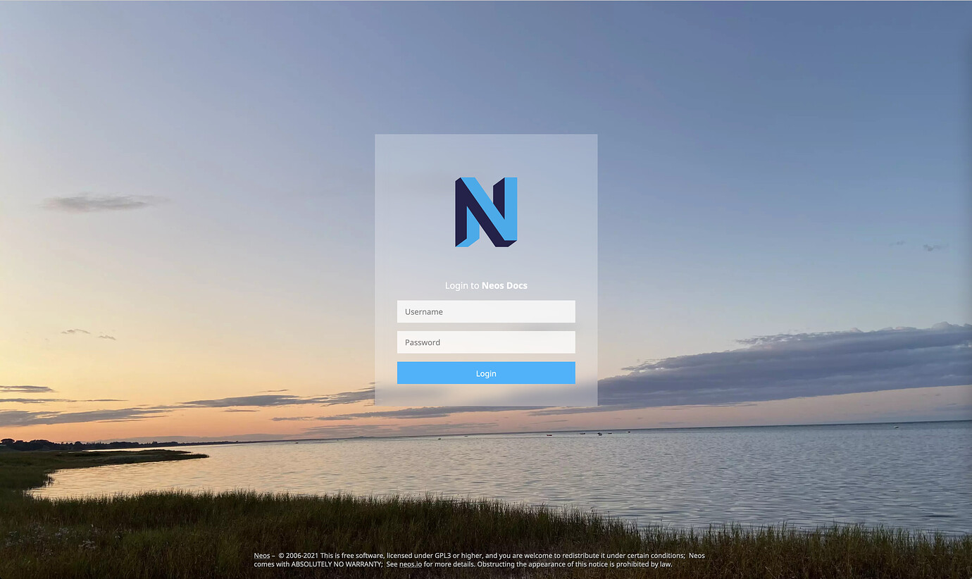 Neos 7 3 LTS Login Wallpaper Design UX Discuss Neos The 